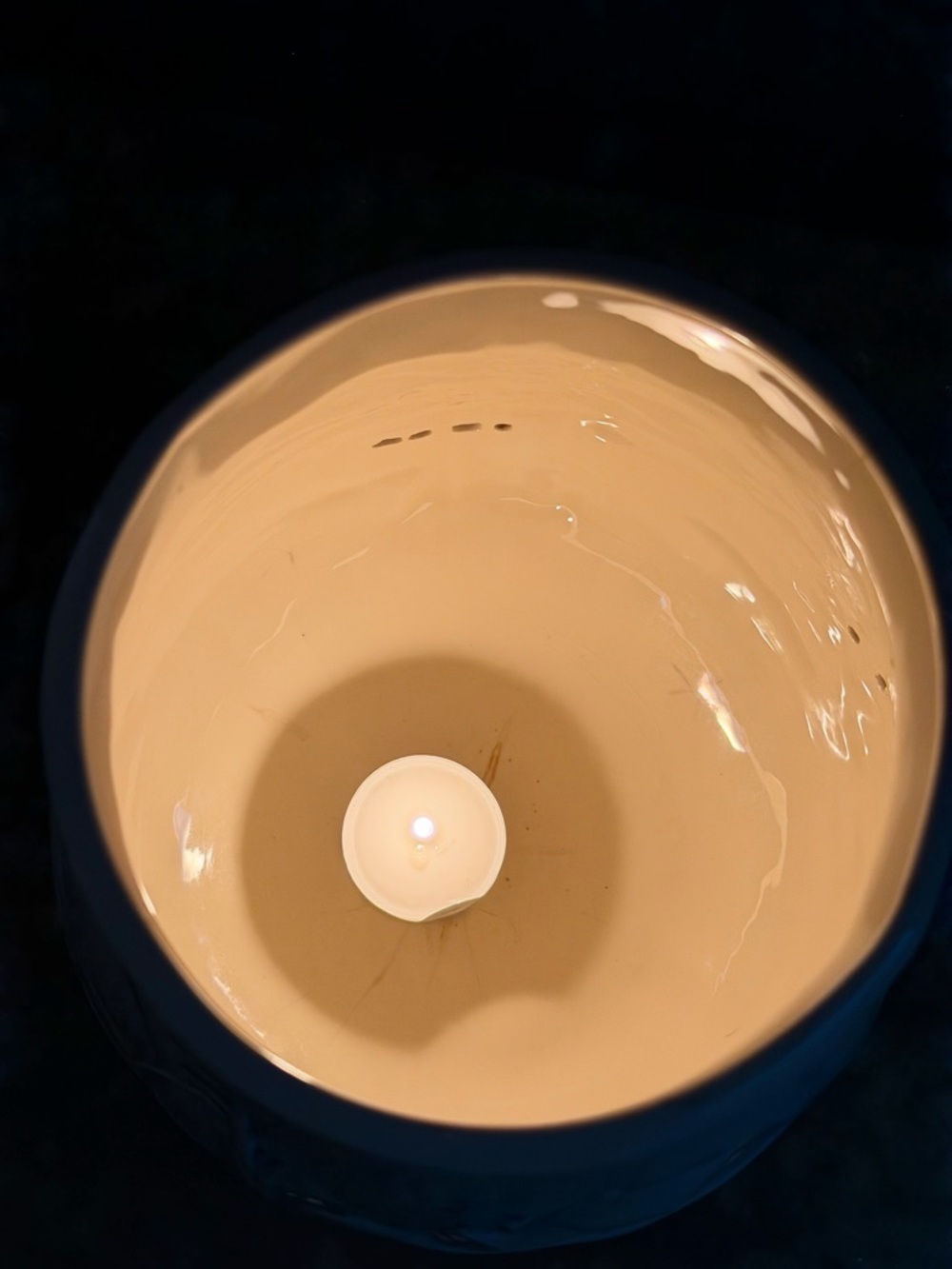 Vintage Ceramic Winter Village Luminary Candle Holder 10” Pedestal - Picture 6 of 12
